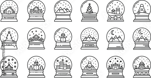 Snow globe collection, Christmas decoration set