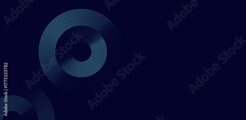 A dynamic, minimalist abstract image featuring blue concentric circles against a dark navy backdrop, perfect for modern designs needing depth and simplicity with geometric precision