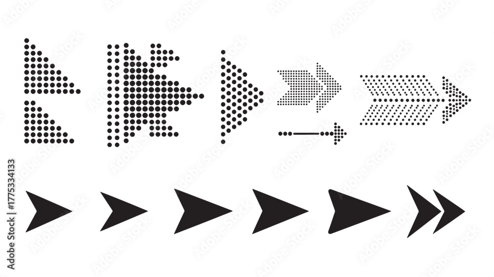 custom made wallpaper toronto digitalFour sets of dotted and solid arrows ideal for design on transparent background silhouette