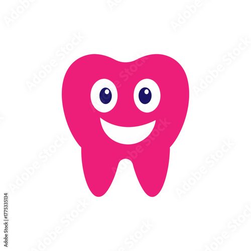 happy teeth icon silhouette vector style with a white background. smiley tooth that is cute. image of a healthy tooth. Teeth Icon,  Cleaning, and whitening teeth concept, 
