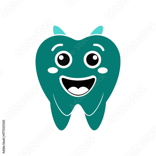appy teeth icon silhouette vector style with a white background. smiley tooth that is cute. image of a healthy tooth. Teeth Icon,  Cleaning, and whitening teeth concept, 
3D realistic happy white toot
