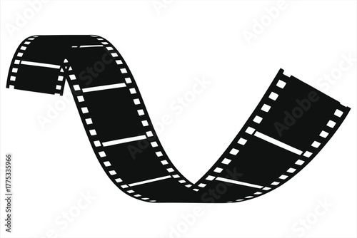 Infinity Symbol Made from 35mm Film Strip, Cinematic Concept, Black & White Vector Illustration, Timeless Movie Theme, Perfect for Film Festivals, Posters, Logos, and Creative Design Projects
