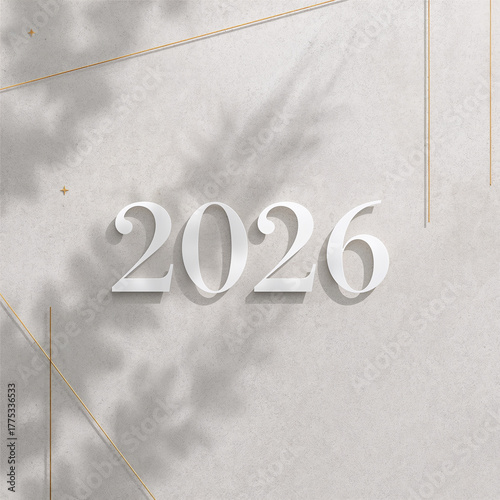 Elegant minimalist 2026 typography on neutral background