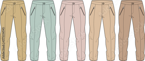 Stylish and Colorful Pants Illustration - Trendy Fashion Apparel for Different Looks and Occasions