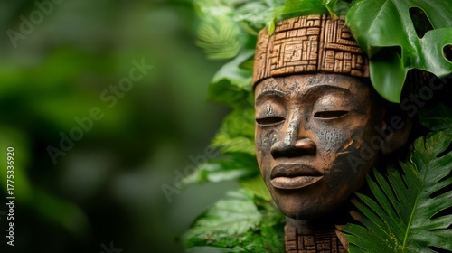 historical wooden face monument or symbol from Ghana.
