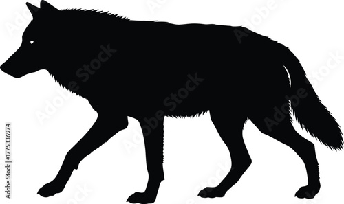 Wolf silhouette vector illustration isolated on white background art eps