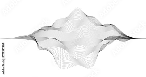 Audio Frequency Wave grid on white background for Science technology illustration