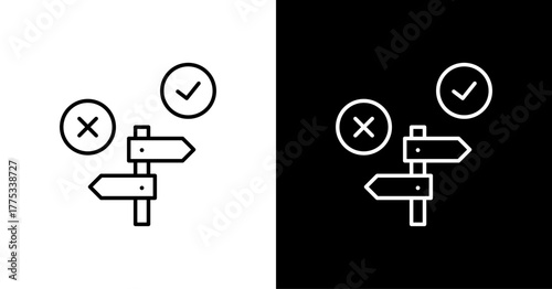 Decision Point  White Icon Set Design