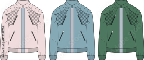 Fashion Forward Bomber Jacket Variations in Pastel Hues for Modern Style and Design Concepts