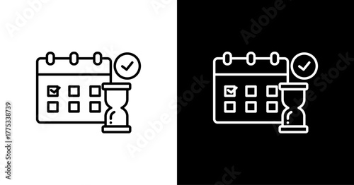Time Management  White Icon Set Design