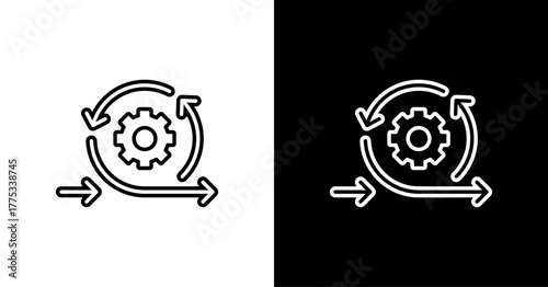 Agile Development  White Icon Set Design