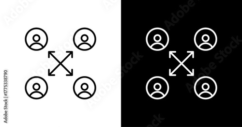 Cross Functional Team  White Icon Set Design