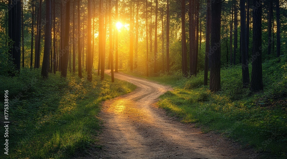 Fototapeta premium Sunlit forest path (21)