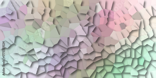 Soft Pastel Geometric Mosaic Texture with Subtle Shadowing and Irregular Polygonal Shapes vector illustration
