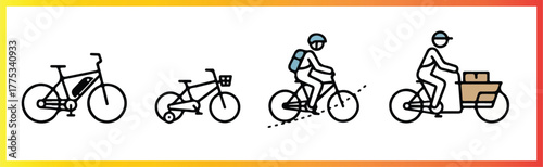 Urban Cycling and Delivery Icons