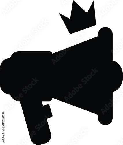 Influencer megaphone solid icon, social media vector for promotion, marketing, and broadcasting