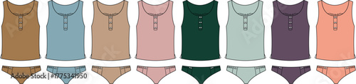 Stylish Tank Tops and Underwear Set Collection Colorful Fashion for Comfort and Trend