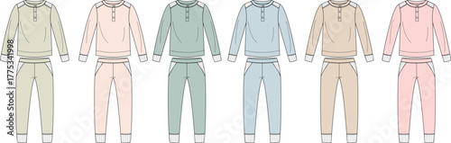 Collection of casual tracksuits for men, women, and children available in various colors and sizes