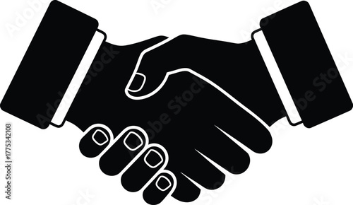 Handshake agreement business partnership deal vector icon illustration eps silhouette