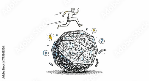 Overcoming obstacles concept.