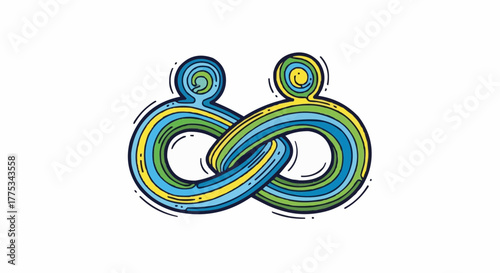 Illustration of two figures forming an infinity symbol.