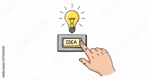 Concept illustration of an idea being switched on.