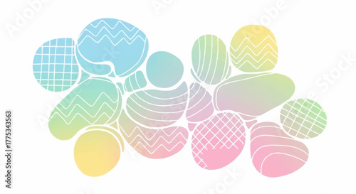 Abstract pastel egg-shaped design 