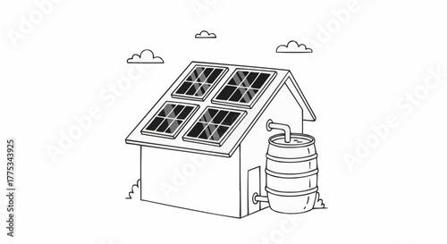 Solar panel on a house