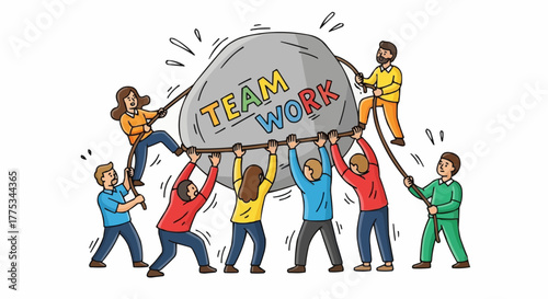 Teamwork collaboration illustration