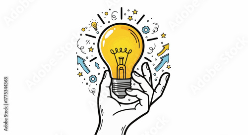 Lightbulb idea concept.