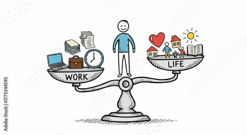 Work and Life balance concept.
