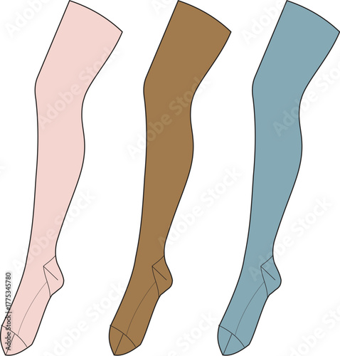 Fashionable hosiery three pairs of opaque tights in various skin-tone colors, perfect for any outfit