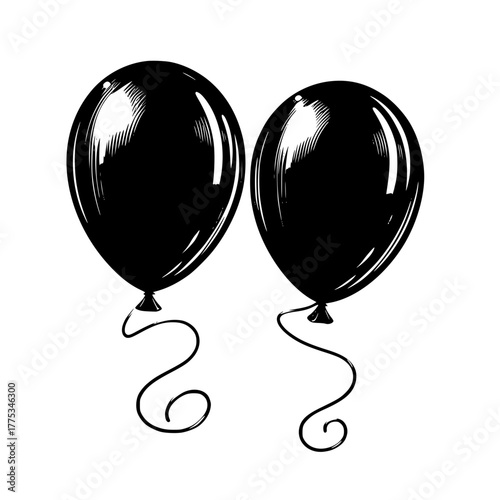 black and white balloons