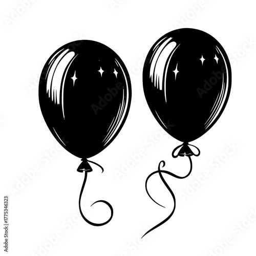 black and white balloons