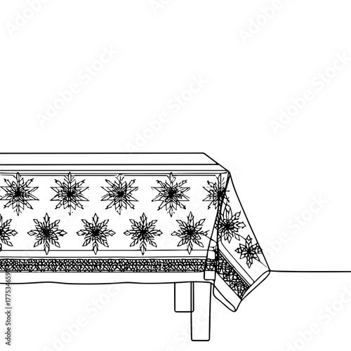 Minimalist tablecloth with a geometric pattern christmas dinnerware minimal vector