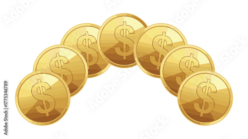 Golden coins with euro and dollar signs stacked representing money and finance