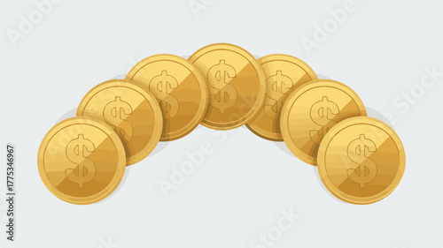Golden coins with euro and dollar signs stacked representing money and finance