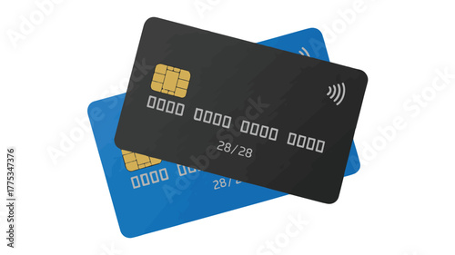 Credit Card on White Background Vector Illustration