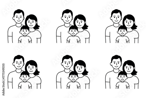 A happy family of four posing for a photograph together.