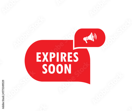 expires soon label on white background