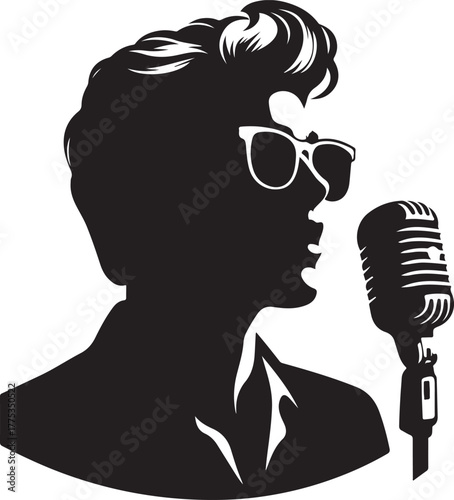 Pop Singer Silhouette Vector