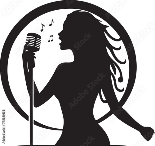 Pop Singer Silhouette Vector