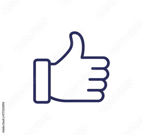 Thumbs up vector graphic for approval and positive feedback gesture