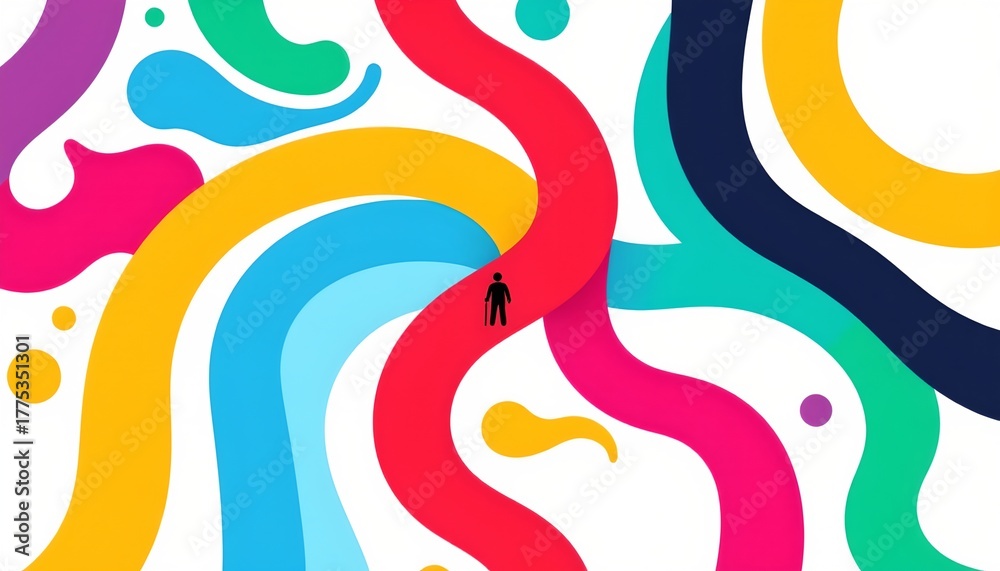 Obraz premium An abstract illustration with vibrant colors dominating the scene