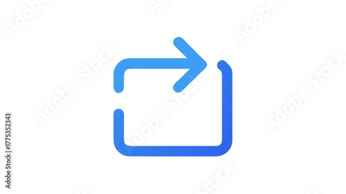 Simple blue arrow redirect icon on White Background graphic