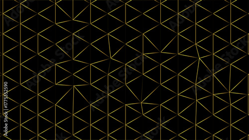 Luxury seamless black and gold triangle pattern.Vector seamless pattern: black triangles with gold.