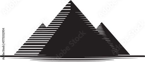 Pyramids of Giza Silhouette Vector