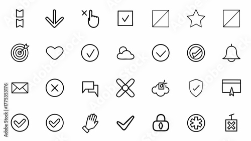 Hand drawn font vector alphabet set for social media icons and web communication buttons