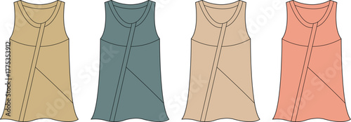 Array of Sleeveless Tank Top Fashion Illustration Templates