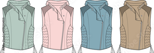 Vests with Hoodies Fashionable Sleeveless Apparel in Various Colors